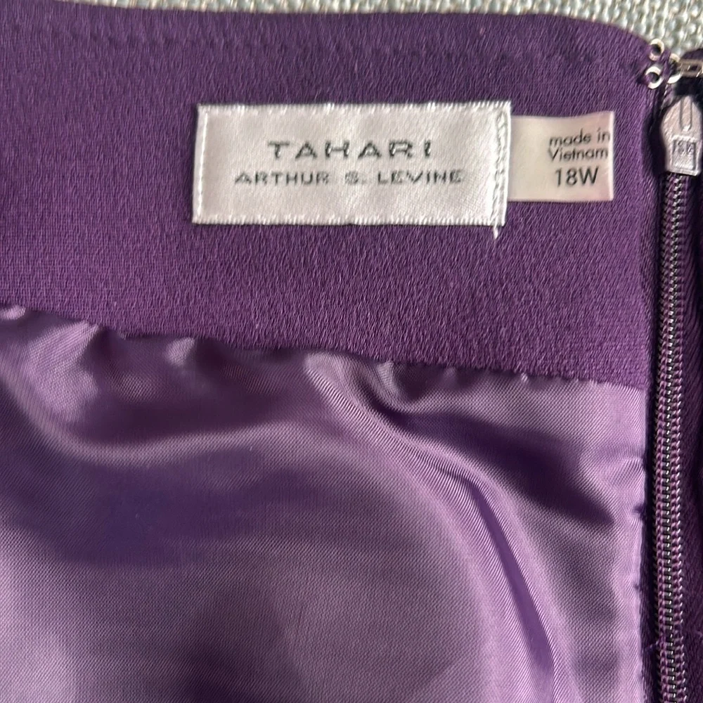 Tahari ASL Magenta Knee Length Purple Skirt Size 18W Zipper Lined